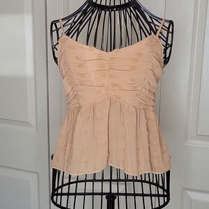 STILE Per Lei Dot Stitched Baby Doll Tank in Ginger Size Small NWT